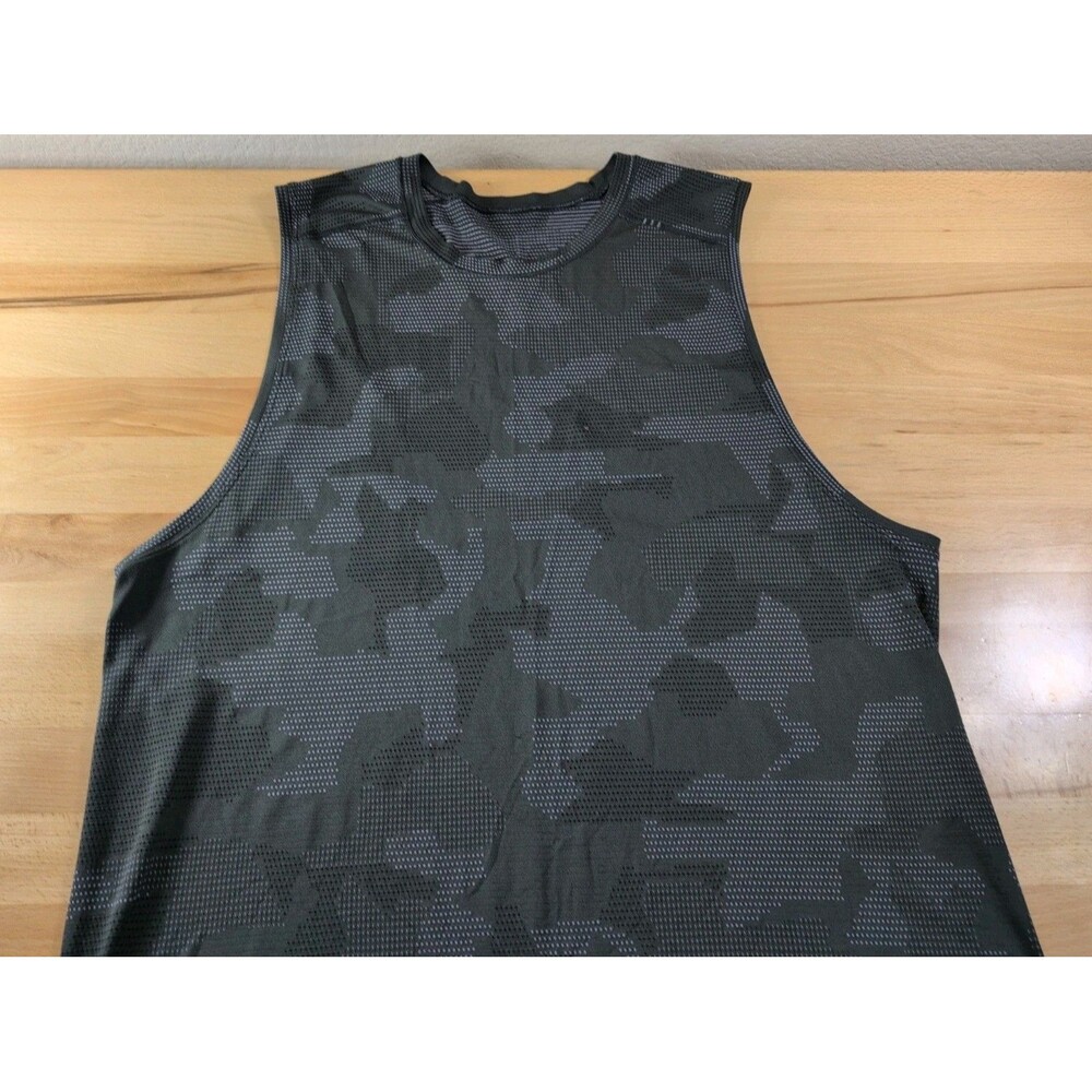 Lululemon Metal Vent Tech Tank Top Shirt Men's XL Gray Camo Stretch Sleeveless